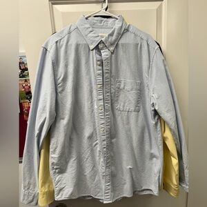 American eagle light blue linen feel dress shirt men’s L